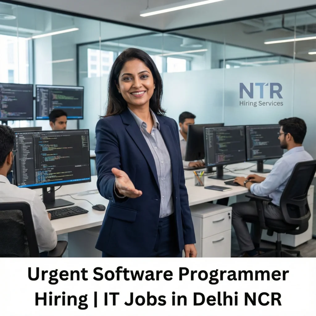 Professional HR representing Software Programmer job hiring in Delhi NCR by NTR Hiring Services.