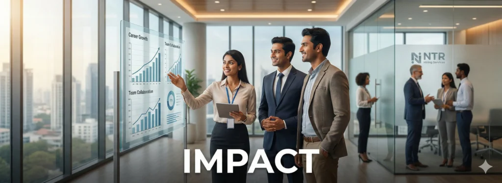 Indian HR professional explaining why understanding recruiting matters to job seekers and employers in a modern office.