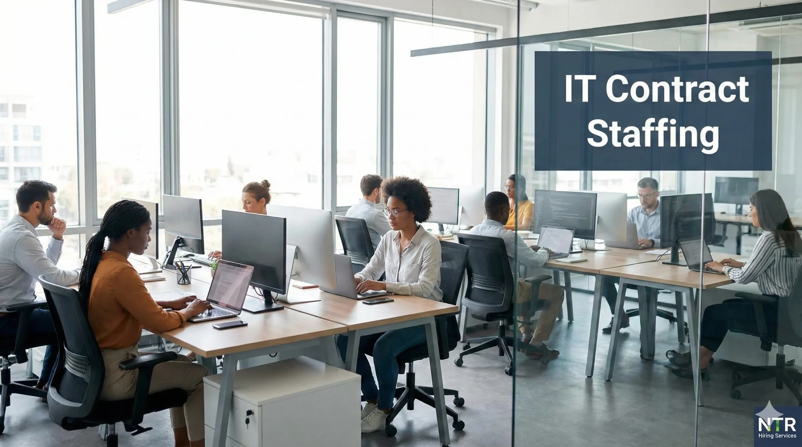 IT contract staffing services helping businesses hire skilled IT professionals on contract through NTR Hiring Services.