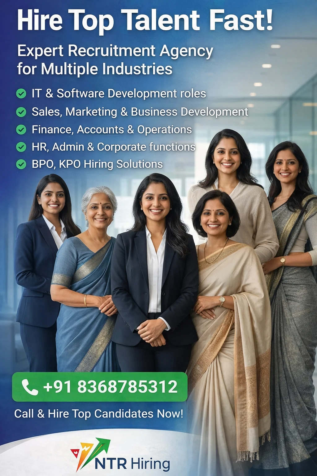Professional recruitment agency helping businesses hire top candidates across multiple industries in India